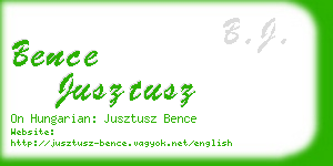 bence jusztusz business card